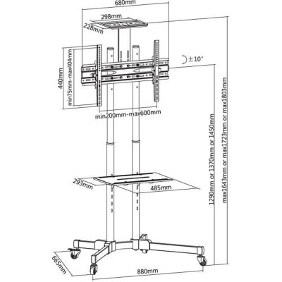 2. TECHLY STOJAK MOBILNY TV LED/LCD 37-70 CALI 50KG 2