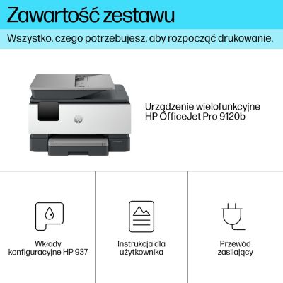 5. HP OfficeJet Pro 9120b Bezprzewodowe All-in-One W kolorze Drukarka, Drukowanie dwustronne; Kopiowanie, skanowanie