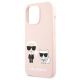 6. Etui Karl Lagerfeld Silicone Karl&Choupette na iPhone 13 Pro / iPhone 13 - jasnoróżowe