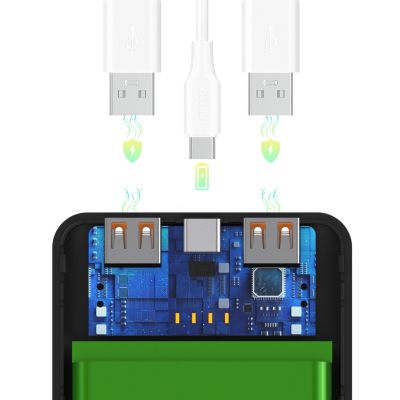 8. Powerbank Wozinsky Wpower WPBBK-3 10000 mAh 10 W 2x USB-A 2A - biały