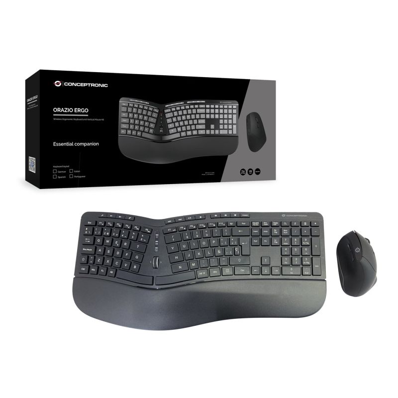 5. Conceptronic ORAZIO02ES klawiatura Dołączona myszka Biuro RF Wireless QWERTY Hiszpański Czarny