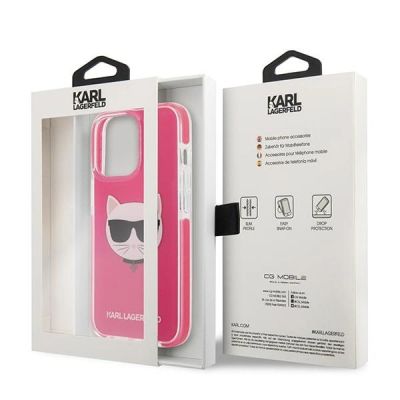 8. Etui Karl Lagerfeld Choupette Head na iPhone 13 Pro Max - fuksjowe