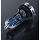 13. Baseus ładowarka samochodowa 2x USB 4,8A 24W z LCD + kabel 3w1 USB - USB Typ C / micro USB / Lightning 1,2m czarny (TZCCBX-0G)