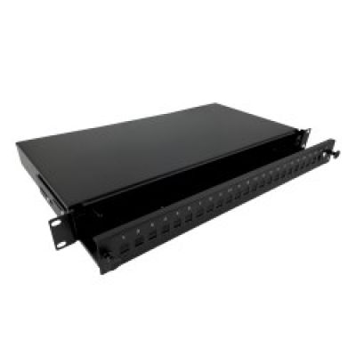Alantec Przełącznica światłowodowa 24xSC simplex / 24xLC duplex 19" 1U z płytą czołową oraz akcesoriami montażowymi (dławiki, opaski), wysuwalna (FOP-1U-24SCS-C)