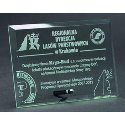 5. Trofeum szklane grawerowane