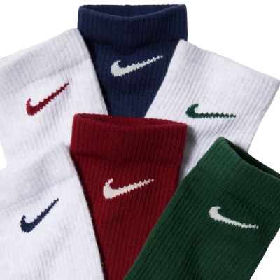 4. Skarpety Nike Everyday Elevated 6 par białe, zielone, bordowe, niebieskie HQ8021 907