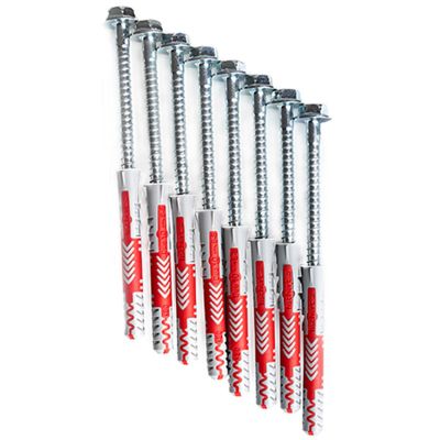 2. KOŁKI ROZPOROWE FISCHER 10x80 Z WKRĘTAMI DO DRABINEK 8SZT BENCHK PS8
