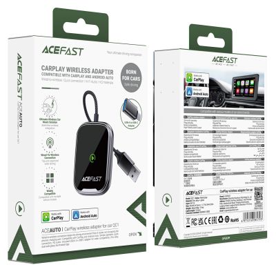 4. Adapter samochodowy Acefast QC1 bezprzewodowy - szary