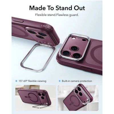 3. Etui ESR Classic Hybrid Kickstand MagSafe na iPhone 18 Pro Max / 17 Pro Max - dark cherry mat