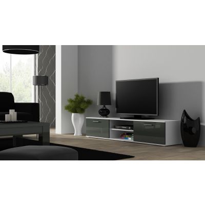 Szafka RTV SOHO 180 biały/ szary połysk