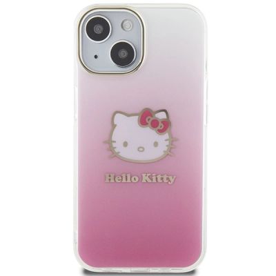 3. Etui Hello Kitty IML Gradient Electrop Kitty Head na iPhone 15 - różowe