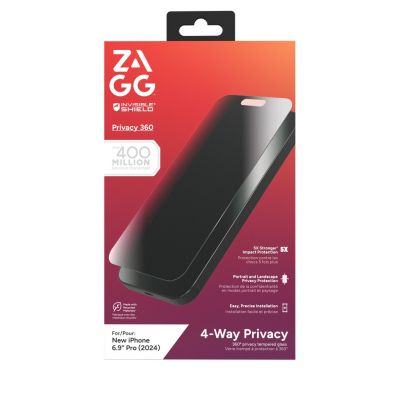 4. ZAGG InvisibleShield Glass Elite Privacy 360 - szkło prywatyzujące do iPhone 16 Pro Max (4 kierunki)