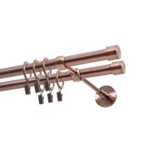 KARNISZ PODWÓJNY FI 19 MM  MIEDZ 320 CM LUNA Z KÓŁKAMI KOWALSKI