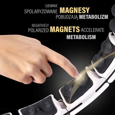 6. Hula Hop HMS HHM16 z magnesem i obciążeniem biały + licznik