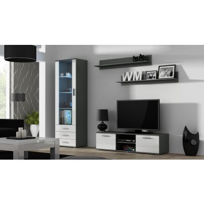 2. Witryna SOHO S1 szary/ biały połysk