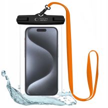 Pokrowiec Tech-Protect Waterproof Case UWC7 wodoodporny na urządzenia do 6.9" - czarno-pomarańczowy