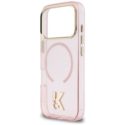6. Etui Karl Lagerfeld IML K Head Logo MagSafe na iPhone 17 Pro - różowe