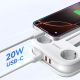 2. Listwa zasilająca Orico AP3 20W GaN 5w1 2x AC + 2x USB-A + 1x USB-C - biała