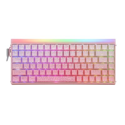 17. Klawiatura gasket HERO84 HE PINK+Gradient+Contour Dragon King switch RGB AULA