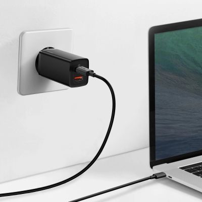 9. Baseus GaN2 Lite szybka ładowarka sieciowa 65W USB / USB Typ C Quick Charge 3.0 Power Delivery (azotek galu) czarny (CCGAN2L-B01)