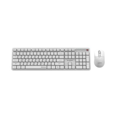 2. GEMBIRD BEZPRZEWODOWY ZESTAW KLAWIATURY + MYSZ SILENT KEY PRO BUSINESS, BIAŁY, UKŁAD RU