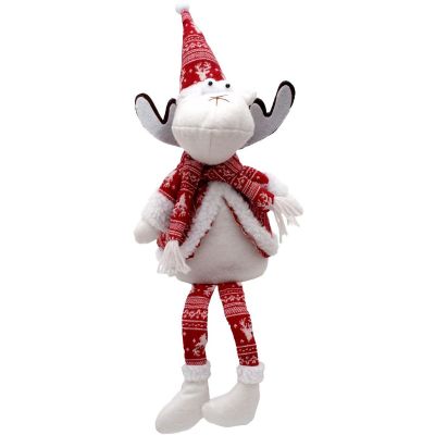 6. RENIFER DEKORACYJNY ŚWIĄTECZNY BIAŁY 35+20CM