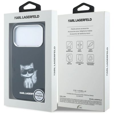 8. Etui Karl Lagerfeld IML Choupette Body Sketch Print MagSafe na iPhone 17 Pro Max / 18 Pro Max - czarne