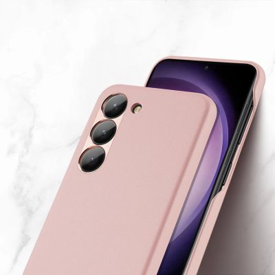 6. Dux Ducis Grit etui Samsung Galaxy S23+ elegancki pokrowiec ze sztucznej skóry różowe