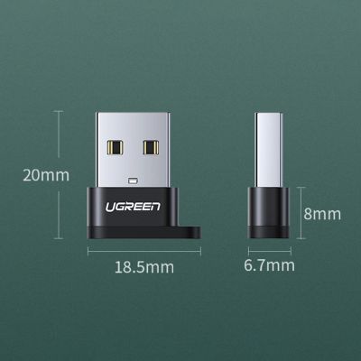 12. Adapter Ugreen US280 50568 USB-C 3.1 (żeński) / USB-A 2.0 (męski) - czarny