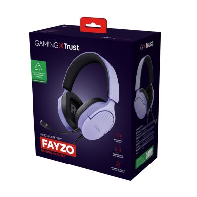 9. Słuchawki TRUST GXT489P FAYZO PURPLE