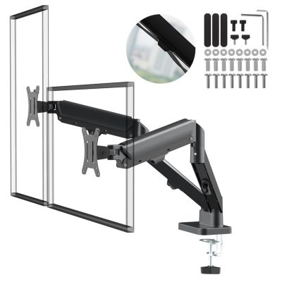 MACLEAN UCHWYT NA 2 MONITORY, SPRĘŻYNA GAZOWA, 17"-32", 2-10KG, CZARNY MC-134