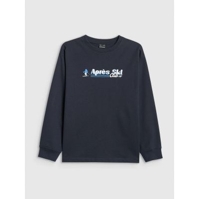 8. Longsleeve regular z nadrukiem chłopięcy 4F 4FJRAW25TLONM587-31S