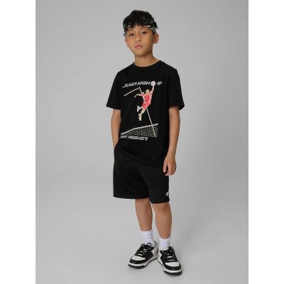 5. T-shirt regular z nadrukiem chłopięcy 4F 4FJRAW26TTSHM4345-20S