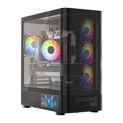 12. MODECOM OBUDOWA VOLCANO AQ 400 ARGB MIDI CZARNA