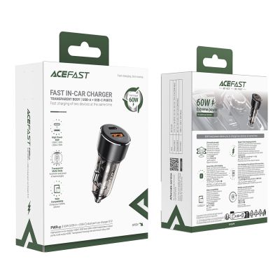4. Ładowarka Acefast B12 samochodowa 60W USB-A / USB-C - czarna