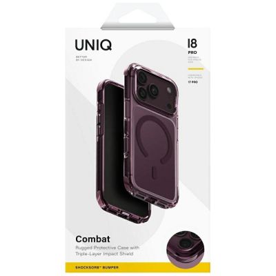 9. Etui UNIQ Combat Magclick Charging na iPhone 18 Pro / 17 Pro - burgundowe
