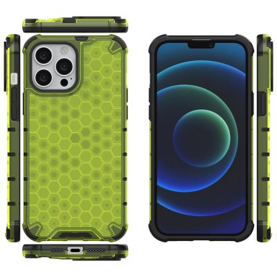 2. Honeycomb etui pancerny pokrowiec z żelową ramką iPhone 13 Pro Max zielony
