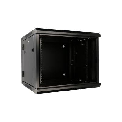 2. Extralink Szafa rack 6U 600x600 AZH Czarna montowana na ścianie, dwusekcyjna