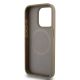 7. Etui DKNY Leather Printed Pattern Metal Logo MagSafe na iPhone 15 Pro Max - brązowe