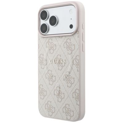 2. Etui Guess Embossed 4G Ring Classic MagSafe na iPhone 18 Pro / 17 Pro - różowe