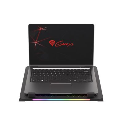 4. Podstawka chłodząca pod laptopa Genesis Oxid 450 RGB 15.6" z wentylatorem, podświetlenie, 2 USB
