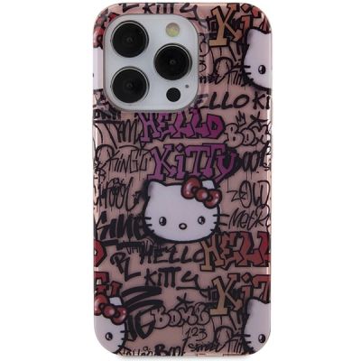 3. Etui Hello Kitty IML Tags Graffiti na iPhone 15 Pro Max - różowe
