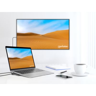 3. MANHATTAN Stacja dokująca 12-w-1 4K 1xHDMI 2xDP 3xUSB-A