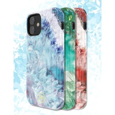4. Kingxbar Agate Series eleganckie etui pokrowiec z nadrukiem agat iPhone 12 mini czerwony