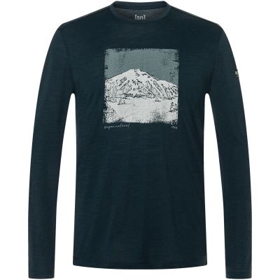 2. Longsleeve męski SUPER.NATURAL M LITHOGRAPHY MOUNTAIN LS granatowy