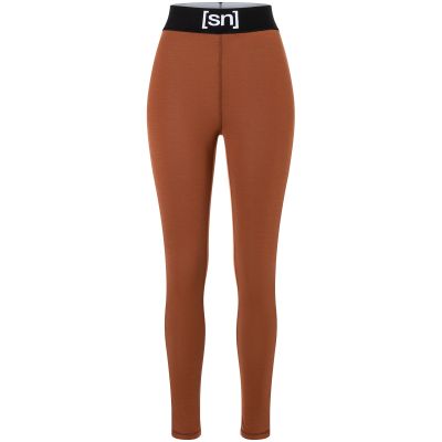 Legginsy termoaktywne damskie SUPER.NATURAL W Tundra 175 Tight brązowe