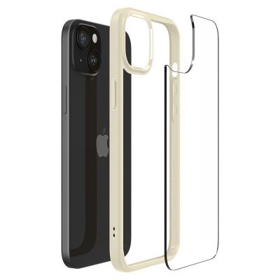 9. Etui Spigen Crystal Hybrid na iPhone 15 Plus - przezroczysto-beżowe