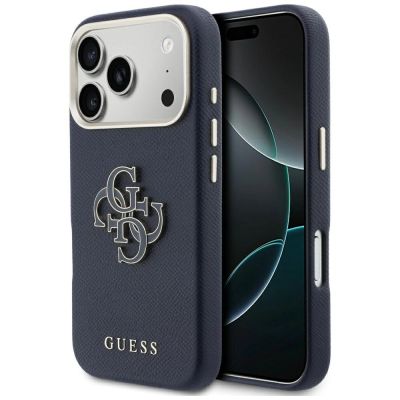 Etui Guess FW Resin Logo na iPhone 17 Pro - niebieskie
