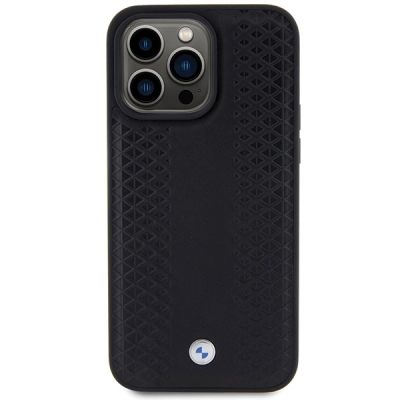 3. Etui BMW Leather Diamond Pattern na iPhone 15 Pro - czarne