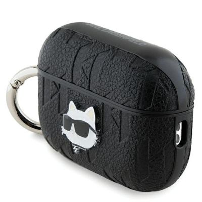 3. Etui Karl Lagerfeld Monogram Choupette Head na AirPods Pro 2 - czarne